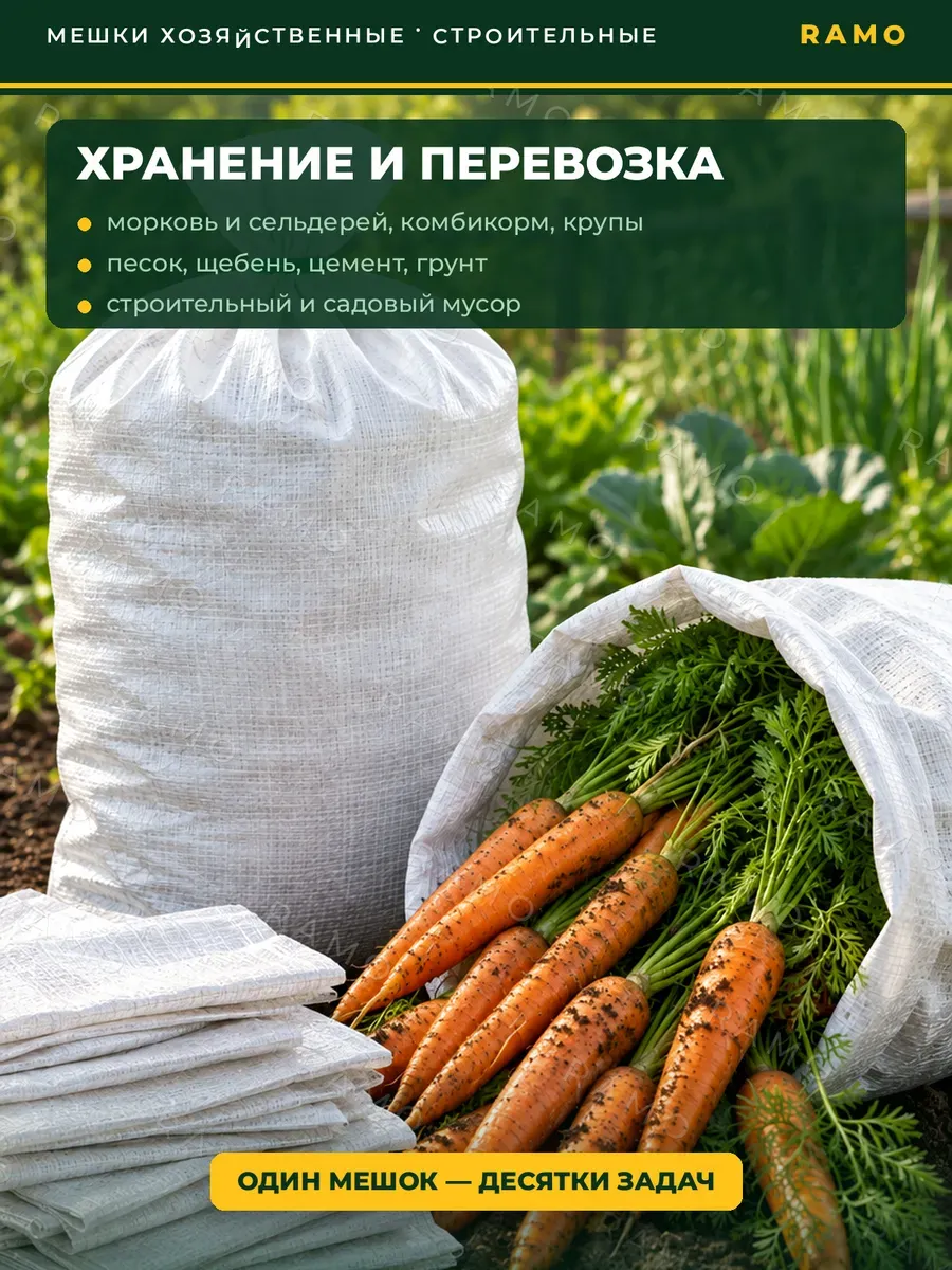 Мешки для строительного мусора 100х120 см хозяйственные — фото 6